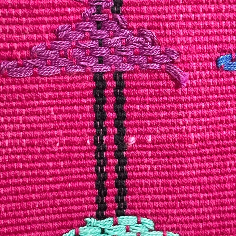 Guatemalan Table Runner Woven Long Pink Geometric Pattern Home Decor Handmade - Picture 15 of 15